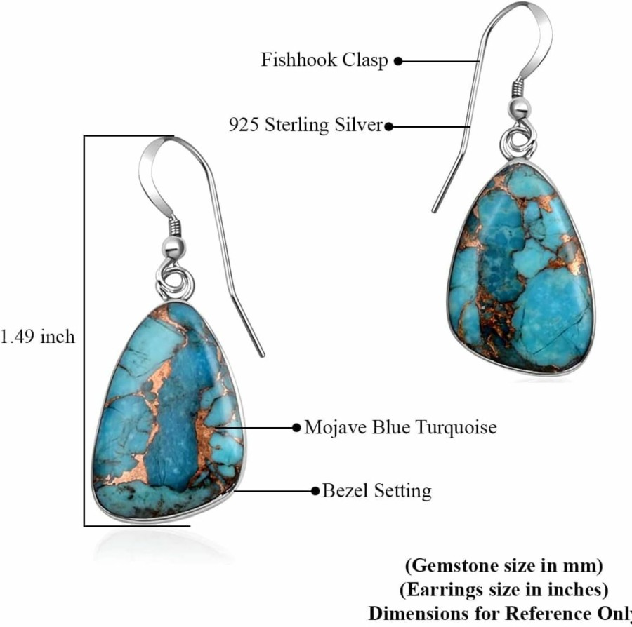 SHOP LC DELIVERING JOY Shop Lc Turquoise Earrings 925 Sterling Silver Drop Dangle Earrings For Women Western Boho Earrings Southwest Turquoise Jewelry Birthday Mothers Day Gifts For Mom | Earrings