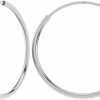 Art and Molly 14K White Gold Endless Hoop Earrings Round Flexible Thin Small Little Continuous Real Pure Gold Hoops | Earrings