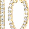 KATIE OTTE Katie Otte 14K Gold Hoop Earrings Diamond Hoops Earrings For Women'S Hoop Earrings 14K Gold Earrings 14 Karat Gold Hoop Earrings With Cubic Zirconia, 30Mm | Earrings