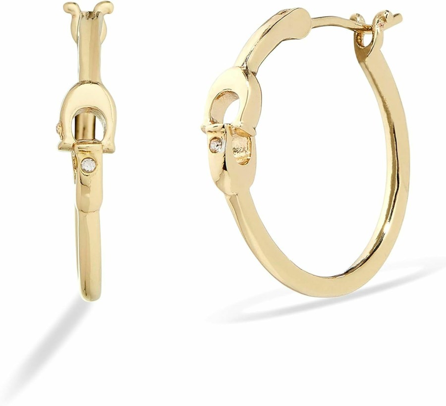 Amazon Coach Women'S Signature Hoop Earrings | Earrings