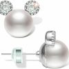 PANSTAR Panstar Pearl Earrings For Women Hypoallergenic Sterling Silver Posts Small Mini Mouse Earrings For Girls | Jewelry Gift For Women/Girls/Teen Girls/Daughter | Come With Gift Box | Earrings