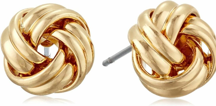 Anne Klein Anne Klein \"Classics\" Gold-Tone Knot Stud Earrings | Earrings