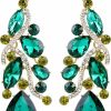 BriLove Brilove Women'S Bohemian Boho Crystal Multi Teardrop Filigree Cluster Chandelier Dangle Earrings | Earrings