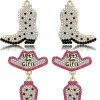 ZOLEAROPY 2 Pairs Western Cowgirl Earrings For Women Sparkly Rhinestone Cowboy Boot Hat Dangling Earrings Fun Country Concert Beaded Let'S Go Girls Howdy Dangle Earrings Fun Nashville Rodeo Bride Bachelorette Party Earrings Jewelry Country Concert Outfits Accessories | Earrings