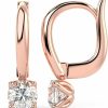 Carbon Atelier 1/2 To 2 Carat Round Lab Grown Diamond Dangle Drop Earrings For Women I 14K Gold Earrings (G-H, Vs1-Vs2, 0.5 To 2 Cttw) 4-Prong Set Brilliant Cut Diamond Earrings Leverback Earrings By Carbon Atelier | Earrings