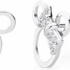 The World Jewelry Center 14K Real Yellow Or White Gold Mouse Stud Earrings With Screw Back | Earrings