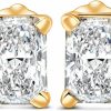 P3 POMPEII3 1-4 Carat Radiant Cut Diamond Studs 14K White Or Yellow Gold Lab Grown | Earrings