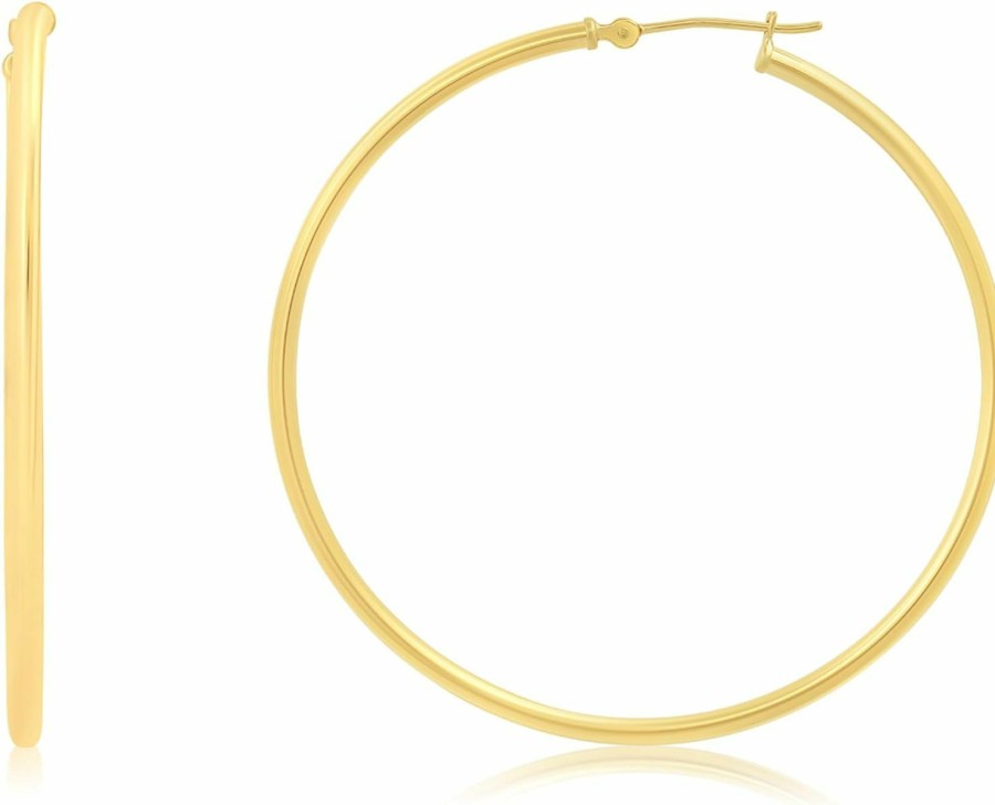 MAX + STONE Solid 14K Gold Hoop Earrings For Women | 14K Yellow Gold Or White Gold Hoop Earrings | 14K Real Gold Earrings With Click Tops | Small To Large 0.47 To 2 Inch Gold Hoop Earrings By Max + Stone | Earrings