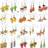 Yinkin 20 Pairs Cinco De Mayo Fiesta Earrings Acrylic Colorful Pinatas Sombrero Fiesta Drop Earrings Mexican Earrings For Women Girls Taco Earrings For Mexico Theme Party Gift Jewelry Carnivals | Earrings