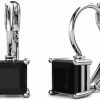 Cate & Chloe Cate & Chloe Samantha 18K White Gold Plated Drop Earrings | Women'S Drop & Dangle Earrings With Black Crystals, Silver Earrings For Women, Hypoallergenic Earring Set, Jewelry Gift For Her | Earrings