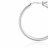 CUTEFEEL 18K White Gold Plated Sterling Silver Post Cubic Zirconia Hoop Stud Earrings 15Mm-60Mm Options, Big Silver Hoop Earrings Hypoallergenic Jewelry | Earrings