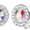 THUNARAZ Thunaraz Elegant Clip On Earrings For Women Crystal Wedding Earrings Clip On Rhinestone Formal Earrings For Brides Bridesmaids Non Pierced Jewelry | Earrings