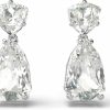 SWAROVSKI Swarovski Mesmera Drop Earrings, Large Mixed-Cut Clear Stones In A Rhodium Finished Setting, Part Of The Swarovski Mesmera Collection | Earrings