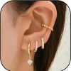 HUASAI Gold Hoop Earrings Set For Women Earring Sets For Multiple Piercing Dainty Huggies Stud Earrings Small 14K Gold Plated Hoop Earrings Birthday Party Gifts For Her Jewelry Gift For Girls | Earrings