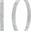 Jstyle Jstyle Women'S Stainless Steel Pierced Large Hoop Earrings With Rhinestone | Earrings