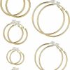 Sumind 6 Pairs Clip On Hoop Earrings Non Piercing Earrings Set For Women And Girls, 6 Sizes | Earrings