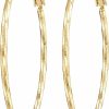 AMELINE Ameline 14K Gold Hoop Earrings Large Hoops Earrings For Women Twisted Big Gold Earrings Hoops Lightweight Gold Jewelry For Women, 50Mm | Earrings