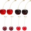 D.Rosse 4 Pairs 3D Lifelike Red Cherry Dangle Drop Earrings Creative Assorted Cute Fruits Earring Charm Sweet Jewelry Set For Women Girls Kids | Earrings