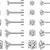 ALEXCRAFT Alexcraft Stainless Steel Flat Back Stud Earrings Set For Women Hypoallergenic 316L Surgical Steel Cubic Zirconia Dot Stud Earrings Flatback Studs Earring For Men(10 Pairs) | Earrings