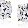 The Diamond Channel 0.20-2.00 Cttw Certified Natural Diamond Stud Earrings For Women 14 Karat Gold Earrings 4 Prong Setting With Screw Back Studs Fine Jewelry | Earrings