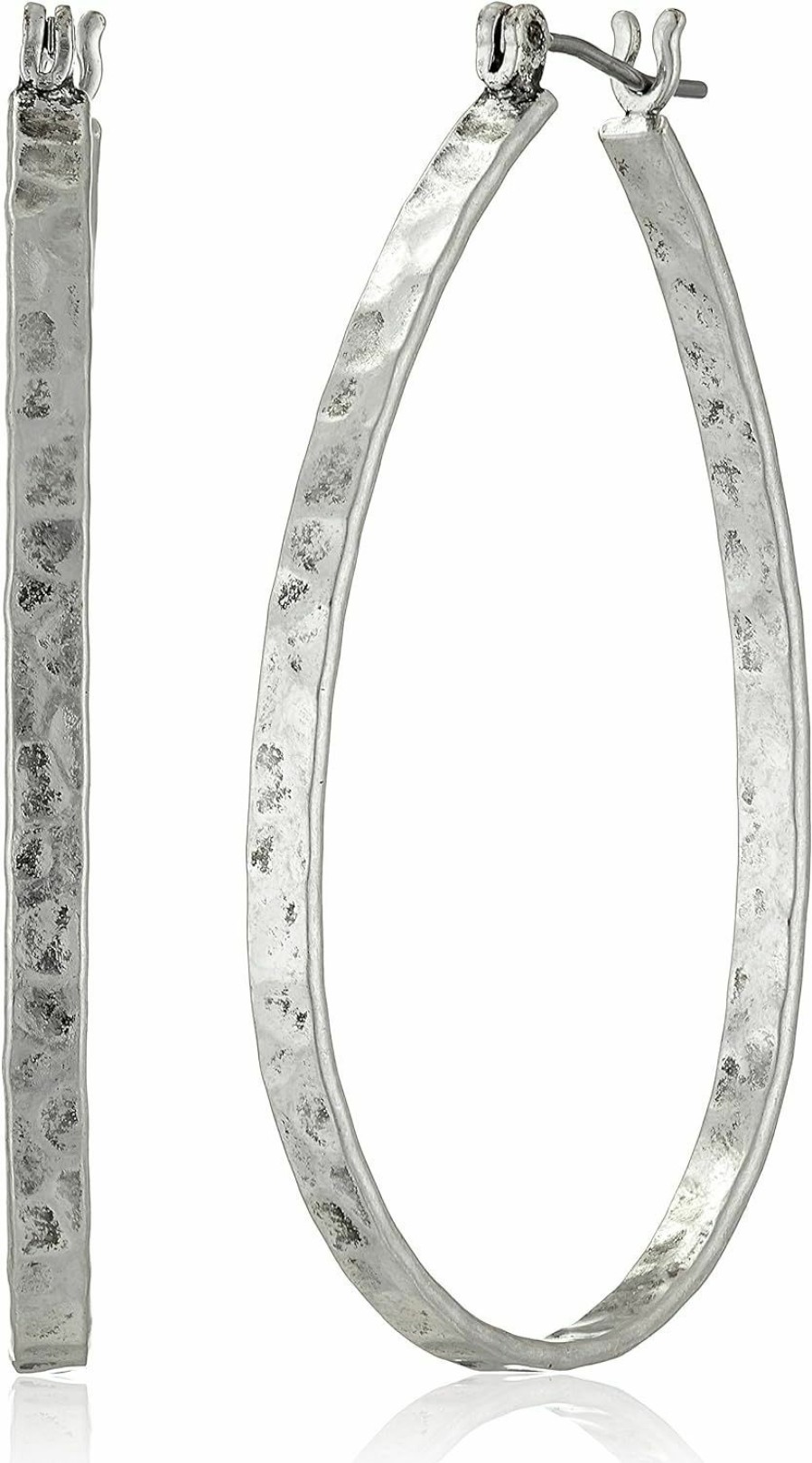 Lucky Brand Lucky Brand Womens Textured Medium Oblong Hoops | Earrings