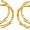 Goenjoy Double Hoop Earrings For Single Piercing,Double Earrings For One Hole Gold,Fake Piercing Silver Double Earring, Handmade Cartilage Piercing, Twist Double Hoop Huggie Earrings, Wrap Earrings Spiral Earrings For Women Girls | Earrings