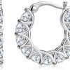 AllenCOCO Sterling Silver Cubic Zirconia Hoop Earrings And 14K Gold Earrings, Hypoallergenic Diamond Huggies Earrings For Women | Earrings