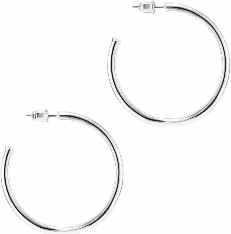 PAVOI Pavoi 14K Gold Plated Hoop Earrings For Women | 2Mm Thick Infinity Gold Hoops Women Earrings | Gold Plated Loop Earrings For Women | Lightweight Hoop Earrings Set For Girls | Earrings