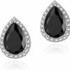 YOMELA Cubic Zirconia Earrings Studs, Cz Stud Earrings Yomela White Gold 10Mm Square Round Teardrop Heart Halo Stud Earrings Hypoallergenic For Women | Earrings