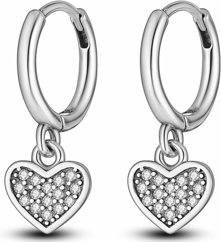 NARMO Narmo Dangle Drop Earrings 925 Sterling Silver Earrings For Women Girls Cubic Zirconia Hoop Earrings Evil Eye Dangle Drop Earrings Moon And Star Earrings Butterfly Earrings For Women | Earrings