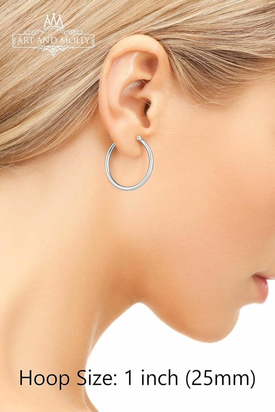 Art and Molly 14K Gold Hoop Earrings, 1\" Diameter | Earrings