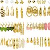 ShowAgain 32 Pairs Gold Hoop Earrings Set For Women Girls, Fashion Chain Link Hoop Stud Drop Dangle Earrings Boho Statement Hypoallergenic Earrings For Christmas Jewelry Gift | Earrings