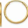 LooptyHoops 14K Yellow Gold Continuous Endless Hoop Earrings .55 To 2.28 Inches, 1.25Mm Tube | Earrings