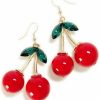 KaFu Kafu Handmade Creative Light Weight Fruits Earring 18K Gold Plated Sweet And Lovely Cherry Tassel Dangle Drop Earrings For Women Girls | Earrings