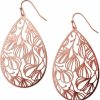 Humble Chic Humble Chic Teardrop Dangle Earrings For Women - Gold, Rose, Or Silver Tone Delicate Lightweight Filigree Statement Earrings | Earrings