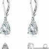 Ritach 925 Sterling Silver Drop Earrings For Women Princess Teardrop 5A Cubic Zirconia Earrings Hypoallergenic Dangle Earrings For Wedding | Earrings