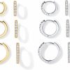 PAVOI Pavoi 18K Gold Plated 925 Sterling Silver Post, 3 Pairs Small Gold Hoop Earrings Set | Mini Cartilage Helix Huggie Hoop Pack For Women Men 8Mm 10Mm 12Mm | Earrings