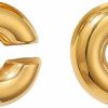 CSIYANJRY99 Chunky Gold Ear Cuff Earrings For Women Non Piercing,18K Gold Oversize Large Round Huggie Clip On Cartilage Wrap Cuff Earrings One Pack | Earrings