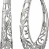 Amazon Essentials Amazon Essentials Sterling Silver Filigree Oval Hoop Earrings (Previously Amazon Collection) | Earrings