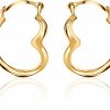 PORI JEWELERS Pori Jewelers 14K Gold Cutesy Open Heart Hoop Earrings- French Lock Closure- Jewelry For Women/Girls - Small Hoop Earrings | Earrings