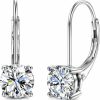 Blahanna Blahanna Moissanite Earrings,1.0Ct-2.0Ct D Color Brilliant Round Cut Lab Created Diamond Earrings 18K White Gold Sterling Silver Dangle Earrings Moissanite Leverback Drop Earrings | Earrings