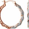 Amazon Essentials Amazon Essentials Plated Bronze Diamond Accent Twisted Hoop Earrings (Previously Amazon Collection) | Earrings