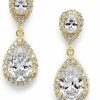 Mariell Mariell Cubic Zirconia Crystal Teardrop Dangle Bridal And Wedding Earrings, Cz Jewelry For Brides, Bridesmaids, Homecoming, Prom And Dressy Everyday Wear | Earrings