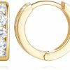 Eterbeau Eterbeau 14K Gold Huggie Hoop Earrings Small Gold Hoop Earrings Diamond Hoop Earrings With Round Cubic Zirconia Gems-12.5Mm | Earrings