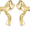 SWEETV Sweetv Gold/Silver Bow Earrings For Women, 925 Sterling Silver Post Ribbon Knot Stud Earrings Drops, Daily Jewelry Accessory Valentines Day Gifts | Earrings