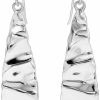 MINDDHA Minddha 925 Sterling Silver Earrings - Tapered Drop Silver Earrings Wrinkle Design - Handcrafted Earrings From Israeli Artisans - Minimalist Silver Drop Earrings, Drop Length 1.6 Inch, | Earrings