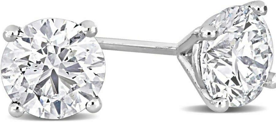 Abbie+Cleo Lab-Grown Diamond Stud Earrings With Unique Laser Engraved Diamond Id, Set In Platinum Or White Gold - D Color, Vvs2 Clarity, Igi Certified Lab-Grown Diamonds - Available In 1, 2 Ct Tw | Earrings