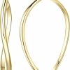 TAKUGI 14K Gold Hoop Earrings For Women Large Gold Hoop Earrings 14K Gold Earrings For Women Elegant Twisted Big Gold Jewelry Hoop Earrings 40Mm | Earrings