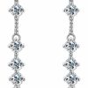 AINUOSHI Moissanite Dangle Earrings For Women, 925 Sterling Silver Moissanite Diamond Short Long Drop Earrings 1-3Ct D-E Color Vvs1, White Gold Plated Wedding Earrings For Brides Bridesmaid Jewelry Gifts | Earrings