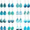 Loetere Loetere 16 Pairs Beach Summer Ocean Teardrop Dangle Earrings Bulk Gift For Women Beach Jewelry Turquoise Painted Pug | Earrings